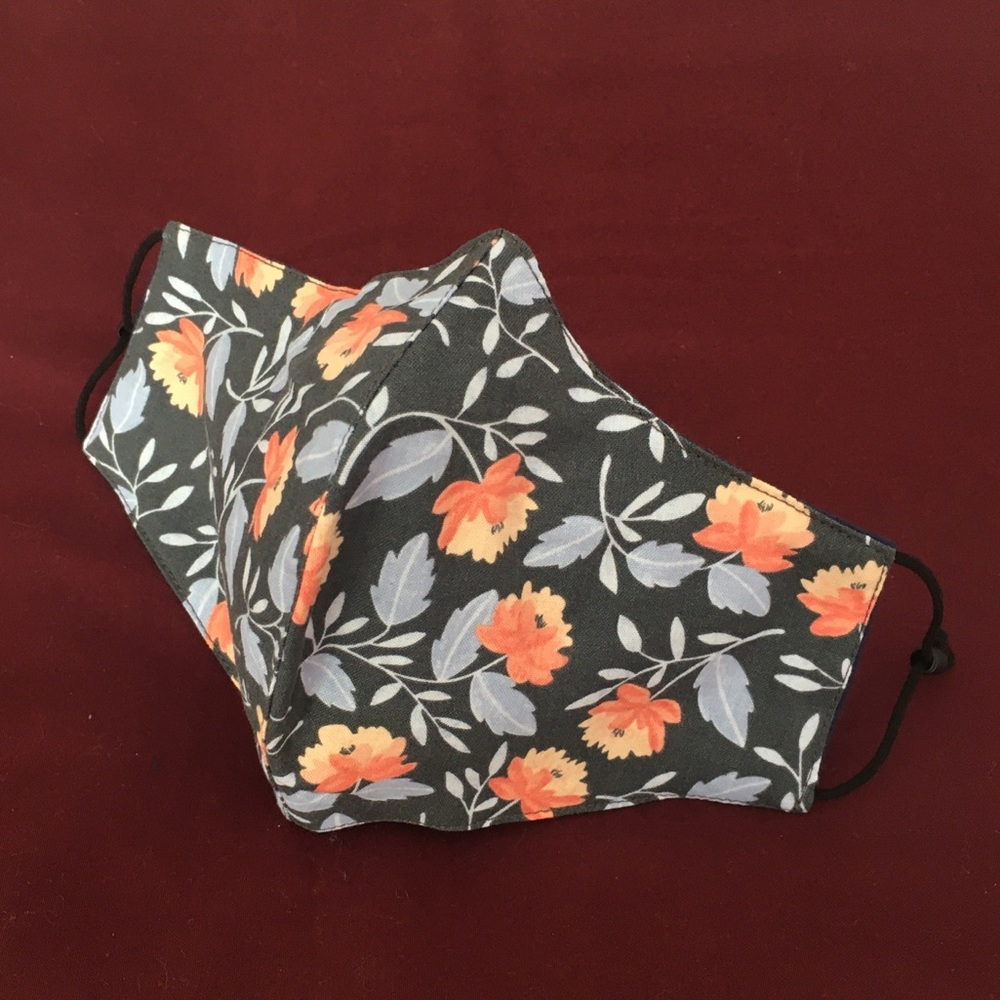 Twilight Peonies, 3-layer face mask